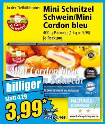 Norma Mini Schnitzel Schwein/Mini Cordon bleu Angebot