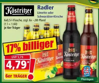 Norma Köstritzer Radler Limette oder Schwarzbier-Kirsche Angebot