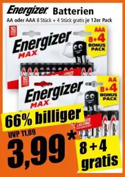 Norma Energizer Batterien Angebot