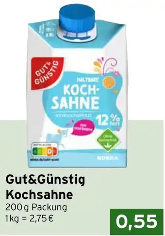 CAP Markt Gut&Günstig Kochsahne Angebot