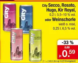 Zimmermann City secco, rosato, hugo, kir royal Angebot