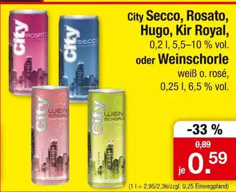 Zimmermann City secco, rosato, hugo, kir royal Angebot