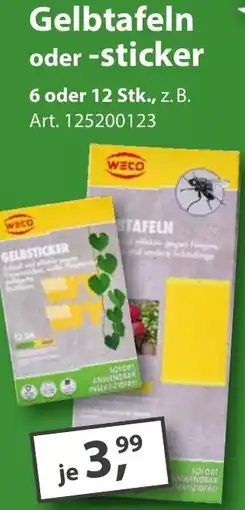 Sonderpreis Baumarkt WECO Gelbtafeln oder -sticker Angebot