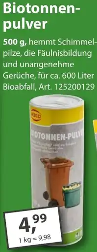 Sonderpreis Baumarkt WECO Biotonnenpulver Angebot