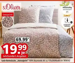 Segmüller S.oliver satin-bettwäsche „animalprint“ Angebot