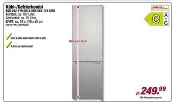 Poco Poco linie kühl-/gefrierkombi kgk 262-176 cix & kgk 262-176 cdix Angebot