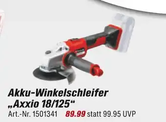 toom Baumarkt Akku-winkelschleifer „axxio 18/125“ Angebot