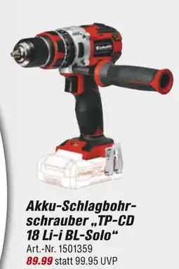 toom Baumarkt Akku-schlagbohrschrauber „tp-cd 18 li-i bl-solo“ Angebot