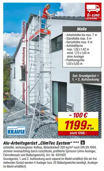 toom Baumarkt Krause alu-arbeitsgerüst „climtec system“ Angebot