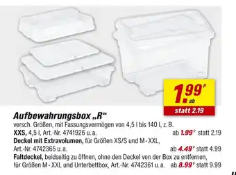 toom Baumarkt Aufbewahrungsbox „r“ Angebot