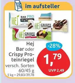 Budni Hej hej bar oder crispy proteinriegel Angebot