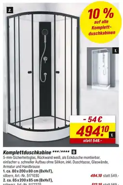 toom Baumarkt Komplettduschkabine Angebot