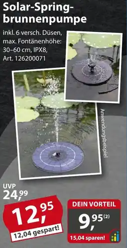 Sonderpreis Baumarkt Solar-Springbrunnenpumpe Angebot
