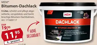 Sonderpreis Baumarkt MEM Bitumen-Dachlack Angebot