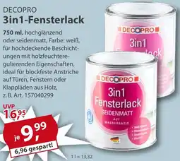 Sonderpreis Baumarkt DECOPRO 3in1-Fensterlack Angebot