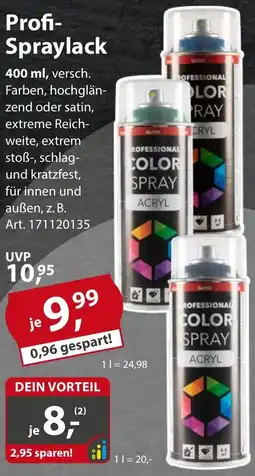 Sonderpreis Baumarkt Profi Spraylack Angebot