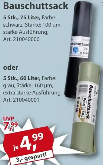 Sonderpreis Baumarkt Bauschuttsack Angebot