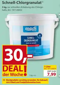 Sonderpreis Baumarkt medi Pool Schnell-Chlorgranulat Angebot