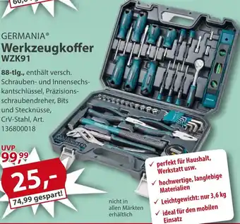 Sonderpreis Baumarkt GERMANIA Werkzeugkoffer WZK91 Angebot