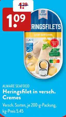 Aldi Süd ALMARE SEAFOOD Heringsfilet in versch. Cremes Angebot