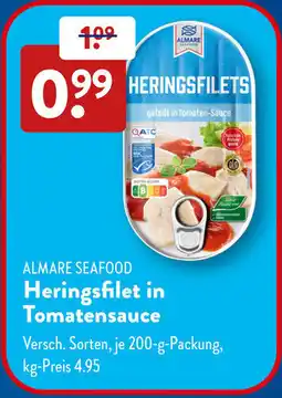 Aldi Süd ALMARE SEAFOOD Heringsfilet in Tomatensauce Angebot