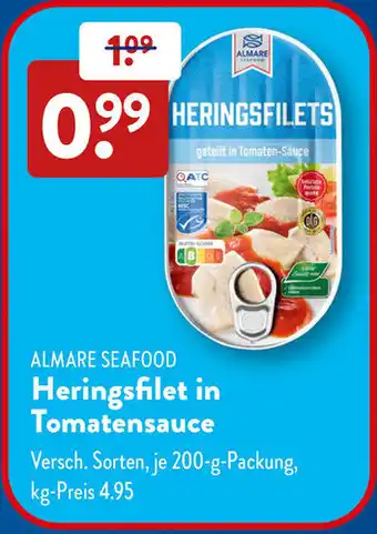 Aldi Süd ALMARE SEAFOOD Heringsfilet in Tomatensauce Angebot