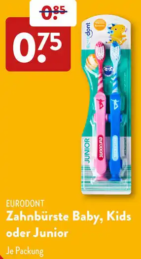 Aldi Süd EURODONT Zahnbürste Baby, Kids oder Junior Angebot