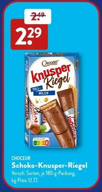 Aldi Süd CHOCEUR Schoko-Knusper-Riegel Angebot