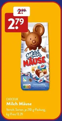 Aldi Süd CHOCEUR Milch Mäuse Angebot