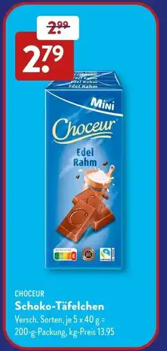 Aldi Süd CHOCEUR Schoko-Täfelchen Angebot