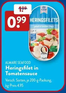 Aldi Süd ALMARE SEAFOOD Heringsfilet in Tomatensauce Angebot