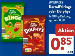 Aldi Süd SUNSNACKS Kartoffelringe oder Dolphys Angebot