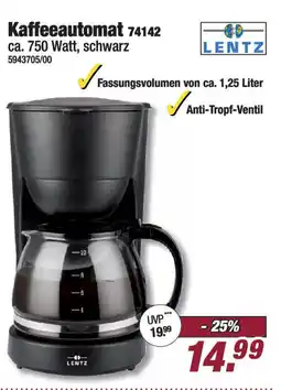 Poco LENTZ Kaffeeautomat 74142 Angebot