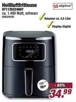 Poco alpina Heißluftfritteuse Angebot