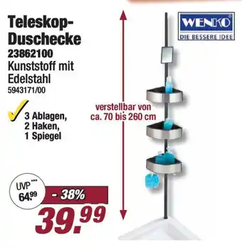 Poco WENKO Teleskop- Duschecke Angebot