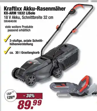 Poco Kraftixx Akku-Rasenmäher KX-ARM 1832 LiSolo Angebot