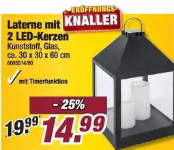 Poco Laterne mit 2 LED-Kerzen Angebot