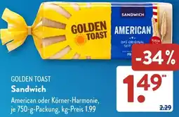 Aldi Süd GOLDEN TOAST Sandwich Angebot