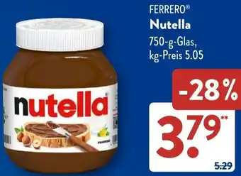 Aldi Süd FERRERO Nutella Angebot
