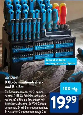 Aldi Süd WORKZONE XXL-Schraubendreher- und Bit-Set Angebot