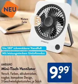 Aldi Süd AMBIANO Mini-Tisch-Ventilator Angebot