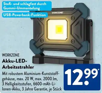Aldi Süd WORKZONE Akku-LED Arbeitsstrahler Angebot