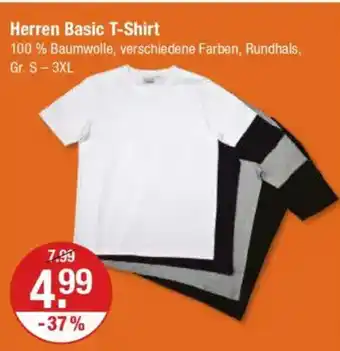 V Markt Herren Basic T-Shirt Angebot