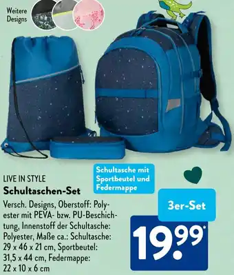 Aldi Süd LIVE IN STYLE Schultaschen-Set Angebot