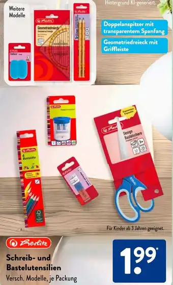 Aldi Süd Herlitz Schreib- und Bastelutensilien Angebot