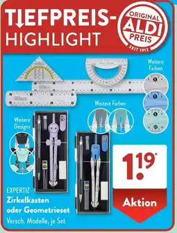 Aldi Süd EXPERTIZ Zirkelkasten oder Geometrieset Angebot