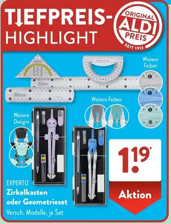 Aldi Süd EXPERTIZ Zirkelkasten oder Geometrieset Angebot