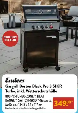 Aldi Süd Enders Gasgrill Boston Black Pro 3 SIKR Turbo, inkl. Wetterschutzhülle Angebot
