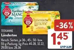 Aldi Süd TEEKANNE Ländertee Angebot