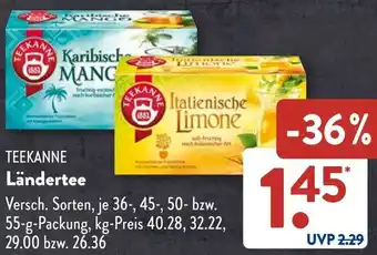 Aldi Süd TEEKANNE Ländertee Angebot